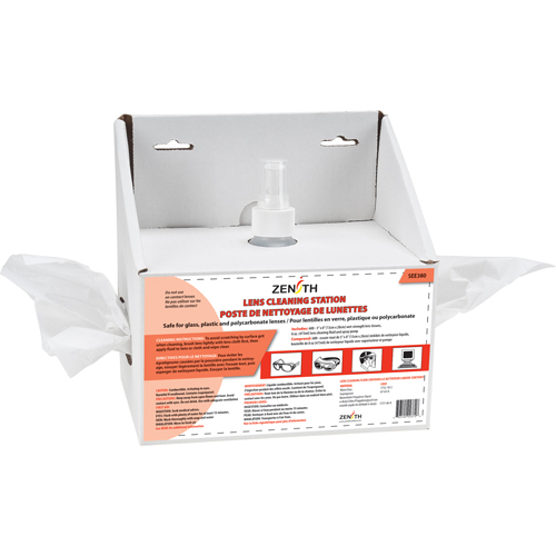 Disposable Lens Cleaning Station, Cardboard, 8" L x 4" D x 8" H Superchem Industries