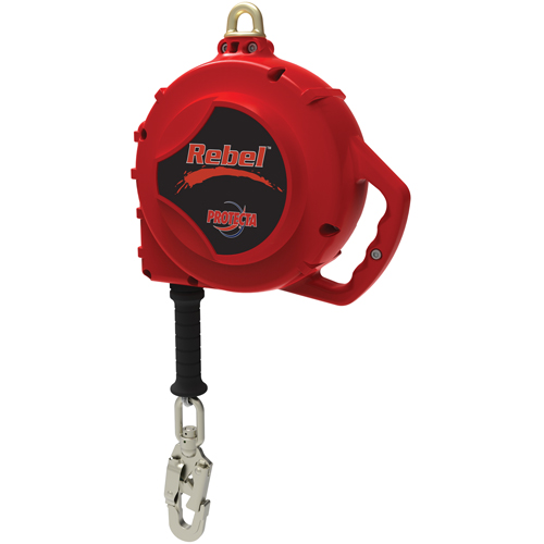 Cordage de s&eacute;curit&eacute; autor&eacute;tractable Rebel, 33', Acier galvanis&eacute;, Pivotant Superchem Industries