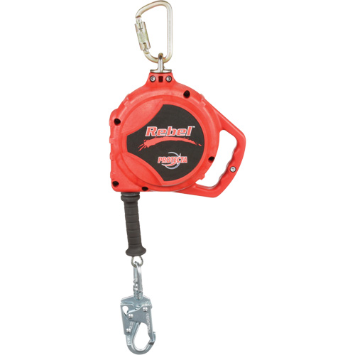 Cordage de s&eacute;curit&eacute; autor&eacute;tractable Rebel, 33', Acier galvanis&eacute;, Pivotant Superchem Industries