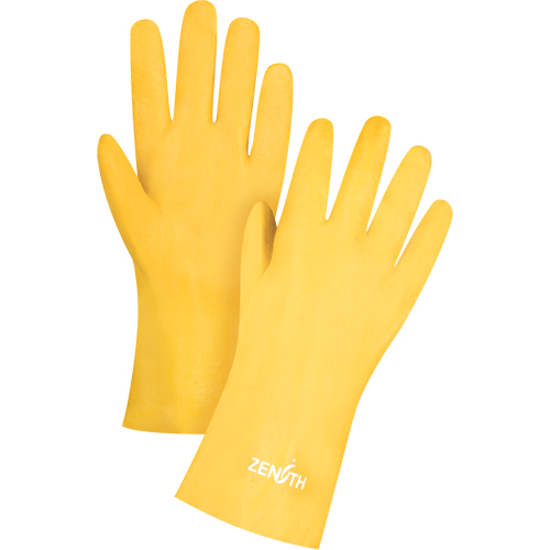 Gants &agrave; fini rugueux et r&eacute;sistants aux produits chimiques, Taille 9, 12" lo, PVC, Doublure en Interlock, 47-mil Superchem Industries