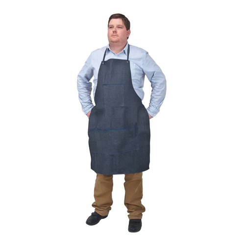 Apron, Cotton, 38" L x 28" W, Blue Superchem Industries