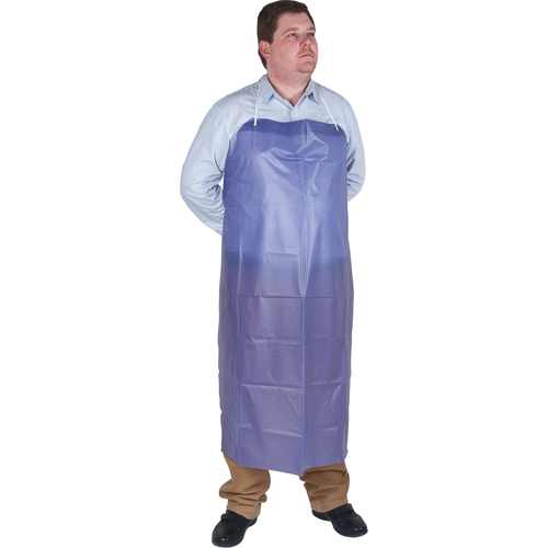 Lightweight Apron, Vinyl, 45" L x 36" W, Blue Superchem Industries