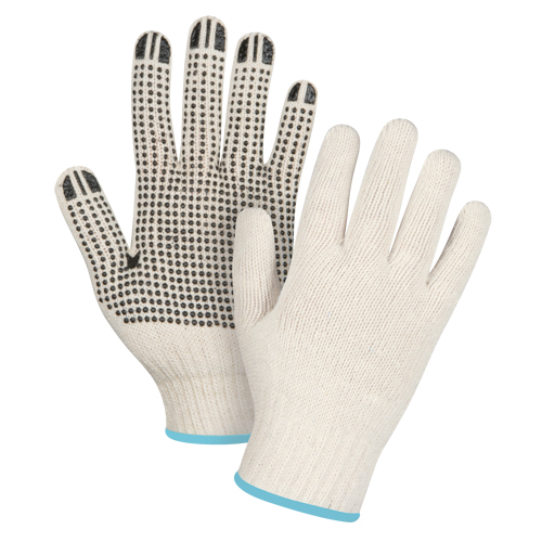Lightweight Dotted String Knit Gloves, Poly/Cotton, Single Sided, 7 Gauge, X-Large Superchem Industries