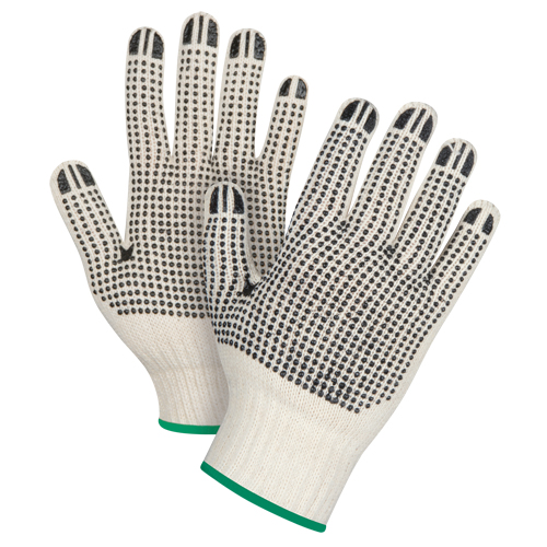 Heavyweight Double-Sided Dotted String Knit Gloves, Poly/Cotton, Double Sided, 7 Gauge, Medium Superchem Industries