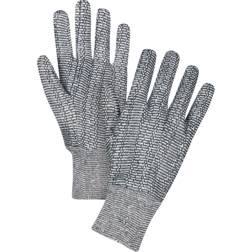 Jersey Gloves, Large, Salt & Pepper, Unlined, Knit Wrist Superchem Industries
