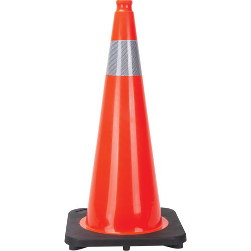 Traffic Cone, 28", Orange, 4" Reflective Collar(s) Superchem Industries
