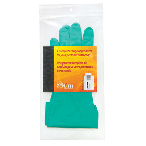 Gants r&eacute;sistants aux produits chimiques &agrave; prise en losange, Taille 8, 13" lo, Nitrile, Doublure en Ouat&eacute;e, 13 mils Superchem Industries