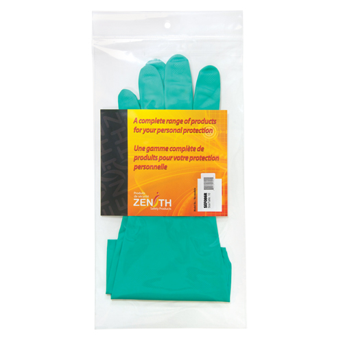 Diamond-Grip Chemical-Resistant Gloves, Size 10, 13" L, Nitrile, Flock-Lined Inner Lining, 13-mil Superchem Industries