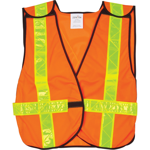 Standard-Duty Safety Vest, High Visibility Orange, Medium, Polyester Superchem Industries