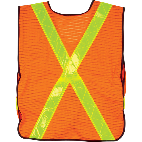 Standard-Duty Safety Vest, High Visibility Orange, Medium, Polyester Superchem Industries