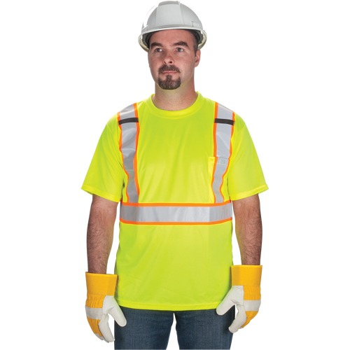 T-shirt conforme &agrave; la CSA, Polyester, Moyen, Jaune lime haute visibilit&eacute; Superchem Industries