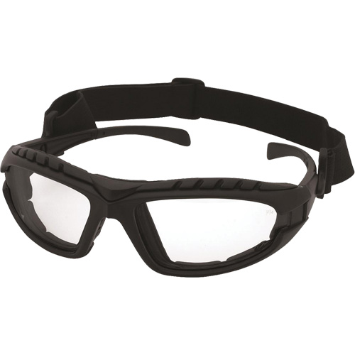 Lunettes de s&eacute;curit&eacute; &agrave; monture noire Dustdevil, Lentille Transparent, Antibu&eacute;e/Anti-&eacute;gratignures, ANSI Z87+/R&eacute;pond ou surpasse la norme CSA Z94.3 Superchem Industries