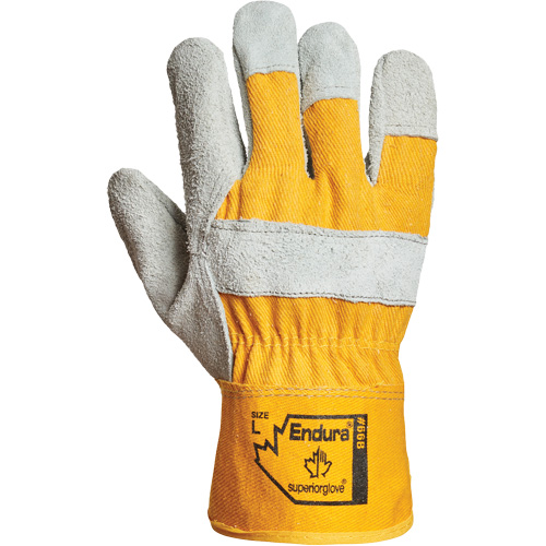 Gants d'ajusteur Endura, Grand, Paume en Cuir refendu, Doublure en Coton Superchem Industries