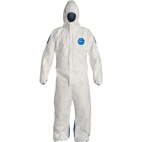 Hooded Coveralls, X-Large, Blue/White, Tyvek&reg; 400 D Superchem Industries