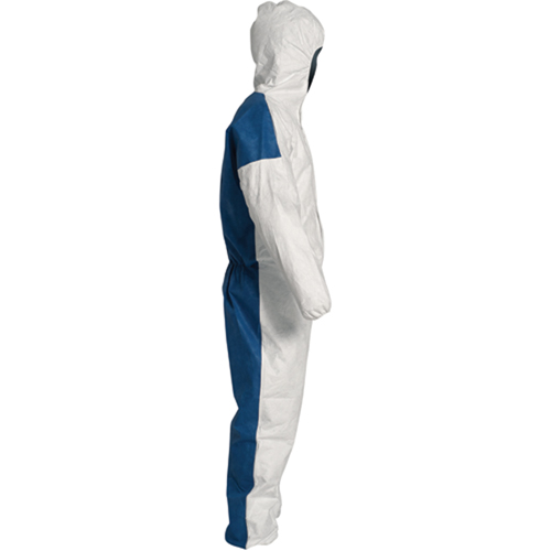 Hooded Coveralls, X-Large, Blue/White, Tyvek&reg; 400 D Superchem Industries