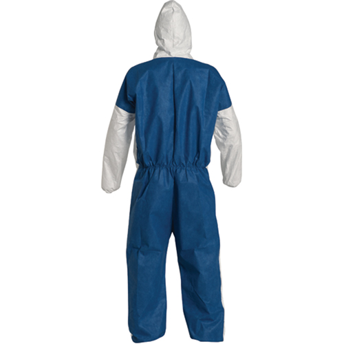 Hooded Coveralls, X-Large, Blue/White, Tyvek&reg; 400 D Superchem Industries