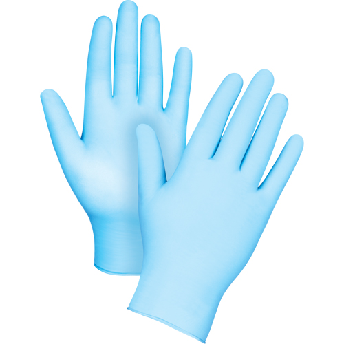 Gants tactiles jetables de calibre m&eacute;dical, Petit, Nitrile/vinyle, 4,5 mils, Sans poudre, Bleu, Classe 2 Superchem Industries