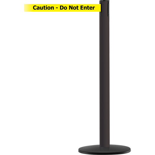 Advance TensaBarrier&reg; Barrier Post, Steel, 36" H, Black/Yellow Tape, 7.5' Tape Length Superchem Industries