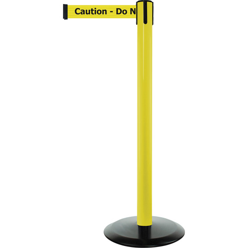 Advance TensaBarrier&reg; Barrier Post, Steel, 36" H, Black/Yellow Tape, 7.5' Tape Length Superchem Industries