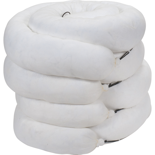 Barrages absorbants de premi&egrave;re qualit&eacute;, Huile seulement, 10' lo x 8" la, Absorption 70 gal., 4 /pqt Superchem Industries