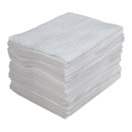 Premium Laminated (SMS) Sorbent Pads, Oil Only, 15" x 17", 25 gal. Absorbancy Superchem Industries
