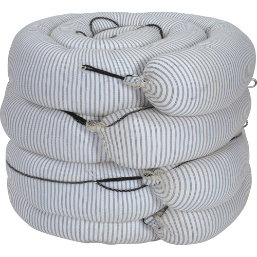 Barrage absorbant de premi&egrave;re qualit&eacute;, Universel, 10' lo x 8" la, Absorption 70 gal., 4 /pqt Superchem Industries