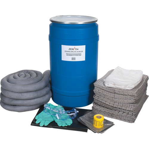 Trousse de d&eacute;versements &agrave; grande capacit&eacute;, Universel, Baril, Absorbance de 30 gal. US Superchem Industries