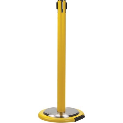 Poteau r&eacute;cepteur pour barri&egrave;res sur pieds pour le contr&ocirc;le des foules avec roues, Hauteur de 35", Jaune Superchem Industries