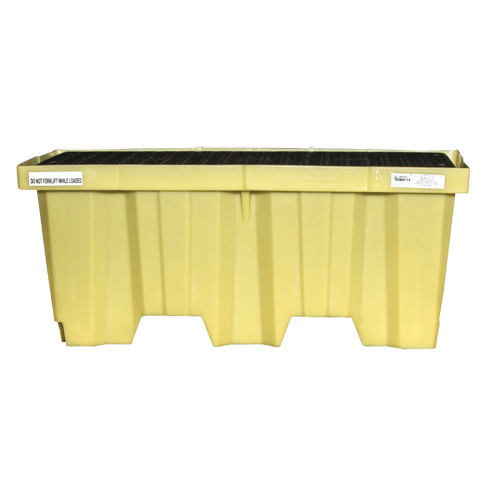 Nestable 2-Drum Poly-Spillpallet Without Drain, 66 US gal. Spill Capacity, 51" x 26" x 21" Superchem Industries