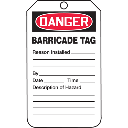Safety Tags, Plastic, 3-1/4" W x 5-3/4" H, English Superchem Industries
