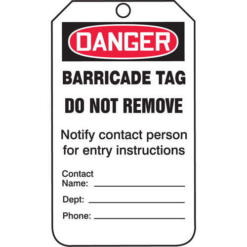 Safety Tags, Plastic, 3-1/4" W x 5-3/4" H, English Superchem Industries