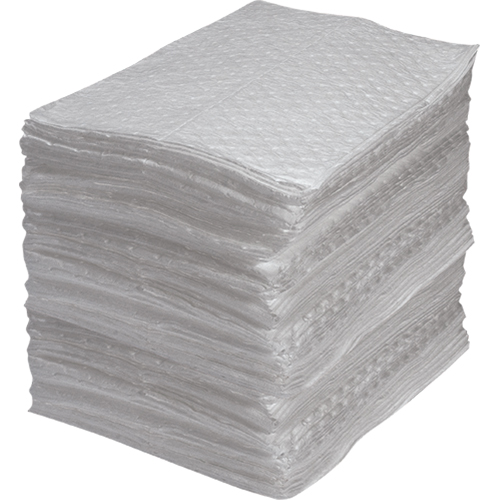 Industrial-Grade Fine Fibre Sorbent Pads, Oil Only, 15" x 17", 40 gal. Absorbancy Superchem Industries