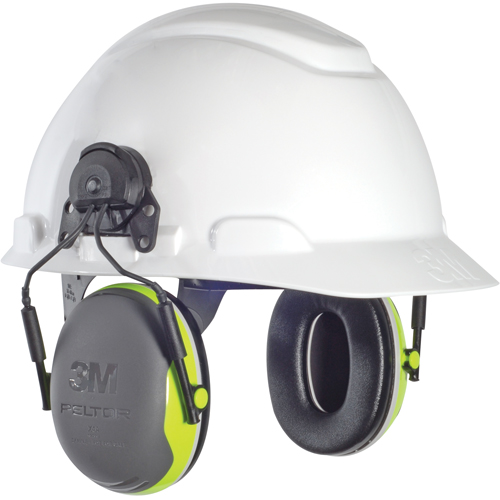 Peltor X Series Earmuffs, Cap Mount, 25 NRR dB Superchem Industries