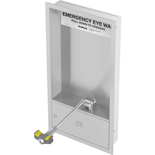 Poste de douche oculaire, Installation Montage mural, Bol Acier inoxydable Superchem Industries