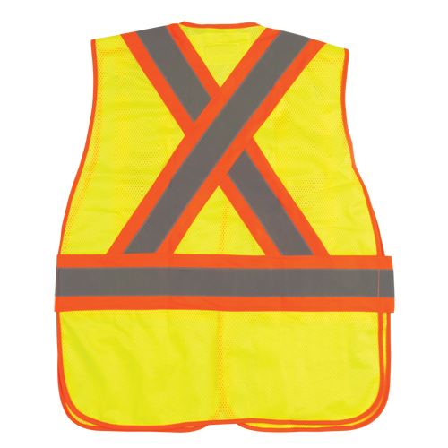 Veste d'arpenteur haute visibilit&eacute;, conforme &agrave; la CSA, Jaune lime haute visibilit&eacute;, Moyen, Polyester Superchem Industries