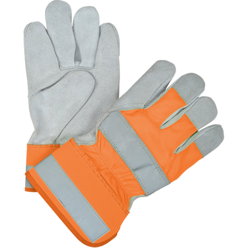 Premium Quality High Visibility Fitters Gloves, Large, Split Cowhide Palm, Cotton Inner Lining Superchem Industries