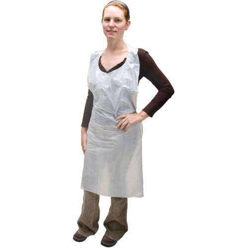 Polyethylene Aprons, Polyethylene, White, 35" W x 46" L Superchem Industries