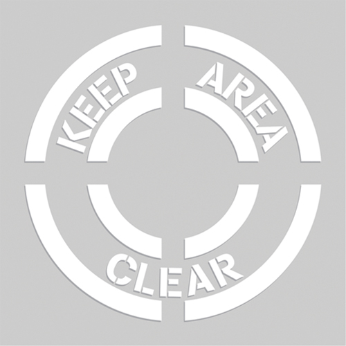 Pochoirs de marquage du sol - Keep Area Clear, Pictogramme, 20" x 20" Superchem Industries