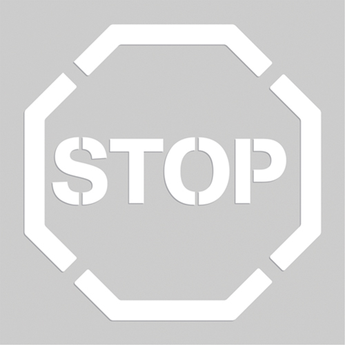 Pochoirs de marquage du sol - Stop, Pictogramme, 20" x 20" Superchem Industries