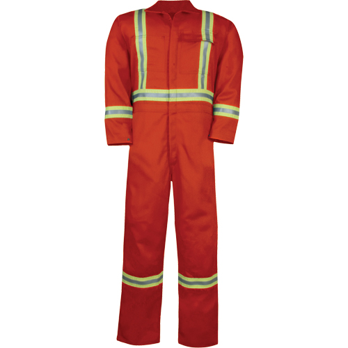 Unlined Hi-Vis Coveralls, Size Small, Orange Superchem Industries