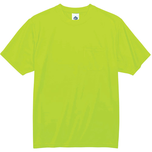 GloWear 8089 Non-Certified T-Shirt, Polyester, Small, High Visibility Lime-Yellow Superchem Industries