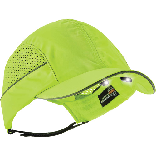 Casquette &agrave; bord court avec &eacute;clairage DEL Skullerz 8960, Vert lime haute visibilit&eacute; Superchem Industries