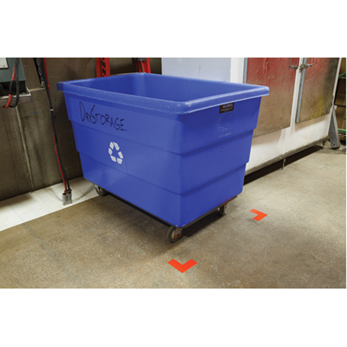 Autocollants pour d&eacute;limitation des coins sur le sol, L, 5" lo x 2" la, Rouge, Polyester Superchem Industries