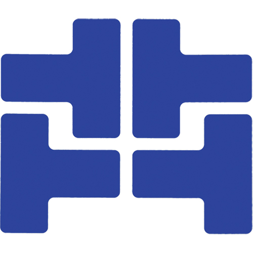 Floor Corner Marks, T, 5" L x 2" W, Blue, Polyester Superchem Industries