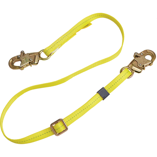 Longe de positionnement r&eacute;glable &agrave; sangle, 1 branches, 6', Classe CSA B, Polyester Superchem Industries