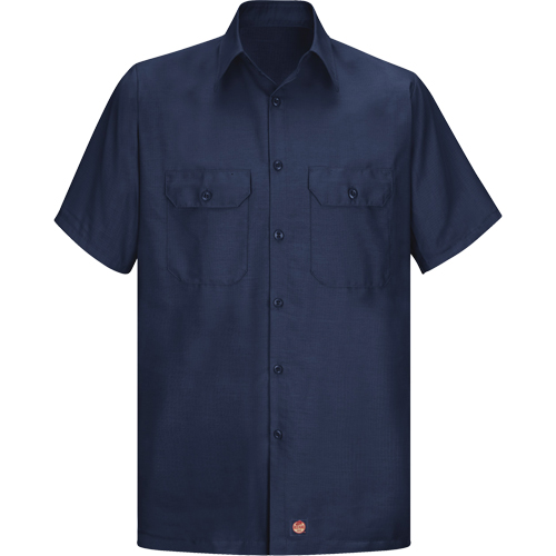 Short Sleeve Ripstop Shirt, Men's, Large (Tall), Navy Blue Superchem Industries