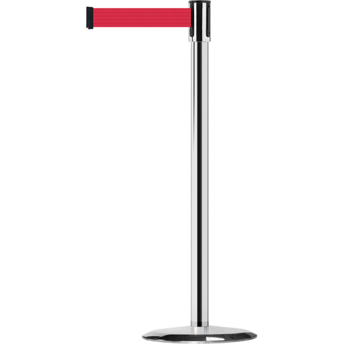 Montant pour barri&egrave;re Slimline TensaBarrier, Acier, 38" h, Ruban Rouge, Longueur du ruban 7,5' Superchem Industries