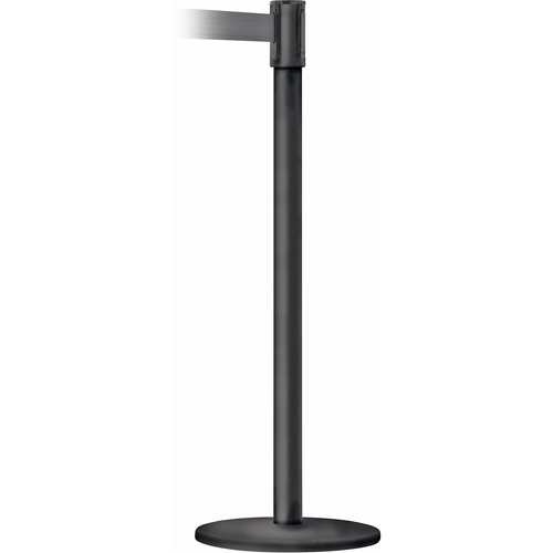 Montant pour barri&egrave;re Slimline TensaBarrier, Acier, 38" h, Ruban Noir, Longueur du ruban 7,5' Superchem Industries