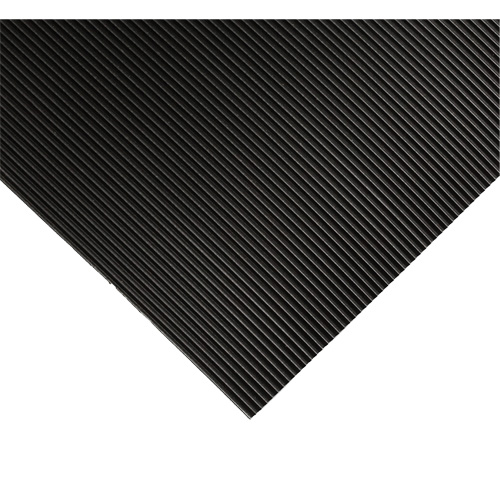 Tapis ondul&eacute; pour tableau de contr&ocirc;le no 702, 3' la x 10' lo, 1/4" &eacute;paisseur, Noir, PVC Superchem Industries
