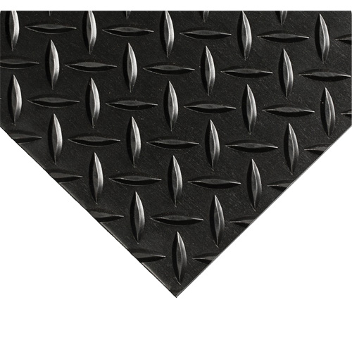 Tapis Diamond-Plate pour tableau de contr&ocirc;le no 701, 4' la x 10' lo, 1/4" &eacute;paisseur, Noir, PVC Superchem Industries